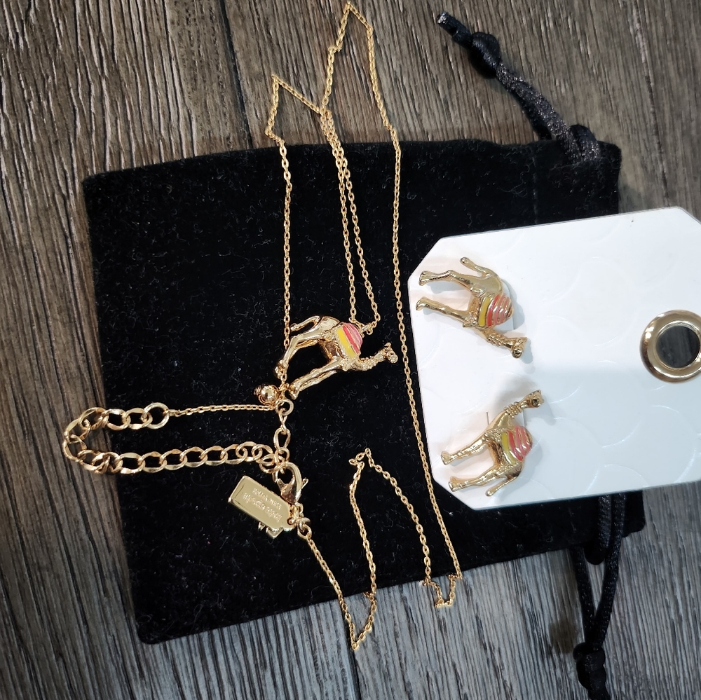 Kate Spade Camel Stud Earrings with Necklace - Picture 4 of 16